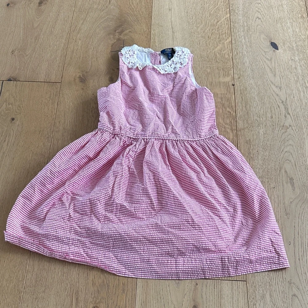 Ralph Lauren Pink and White Kids Dress 10